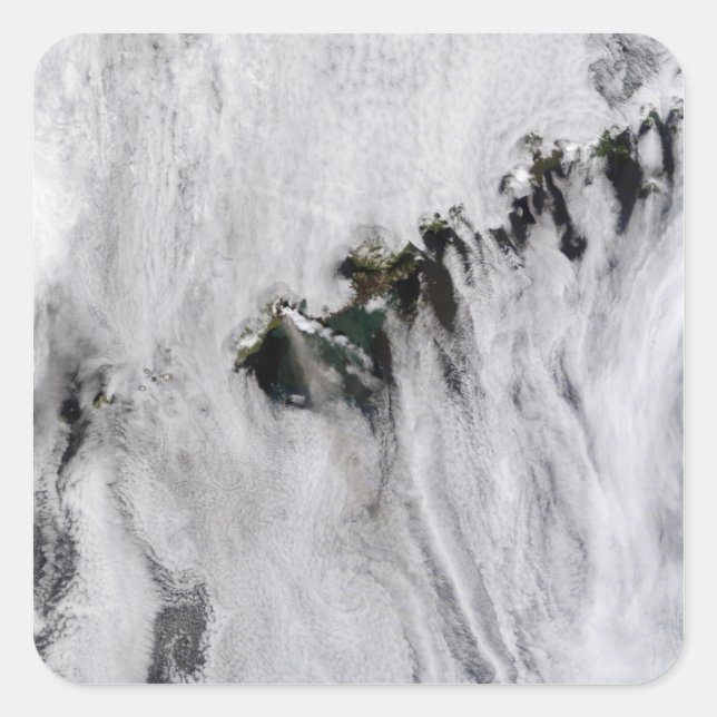 Plumes from Okmok Volcano, Aleutian Islands Square Sticker (Front)