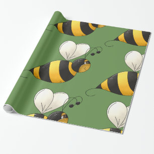 Plump Bee Glossy Wrapping Paper