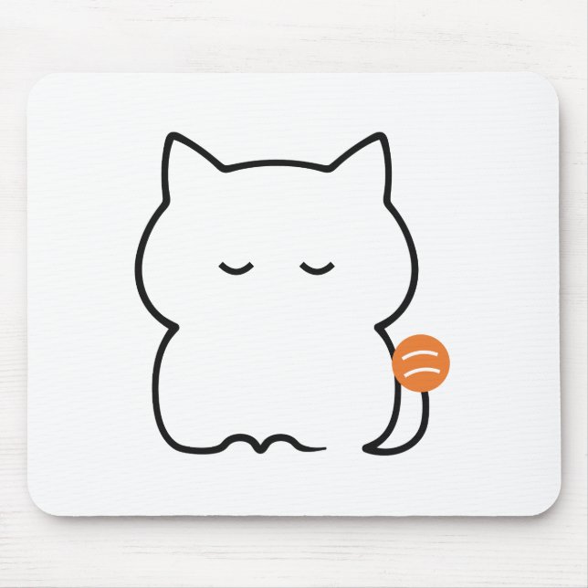 Plump Ginger Cat Sitting Mouse Pad (Front)