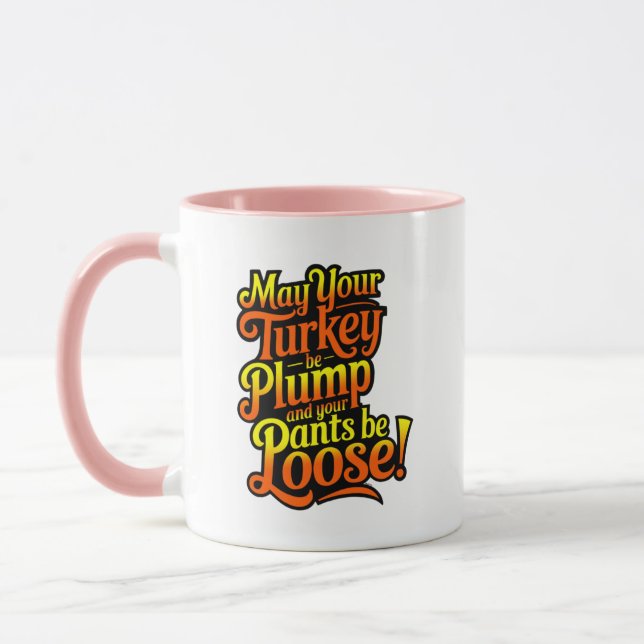 Plump Turkey, Cartoon Diva Turkey, Mug (Left)