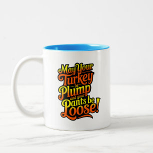 Plump Turkey, Cartoon Farmer Turkey, Mug