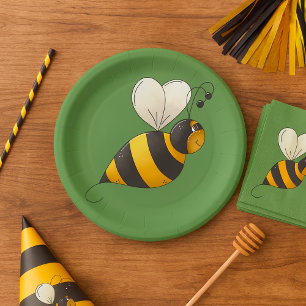 Plump Winged Bumble Bee Paper Plate
