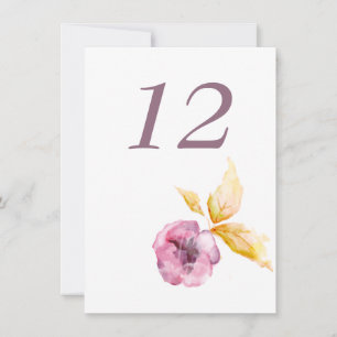 Plumrose Table Number Card