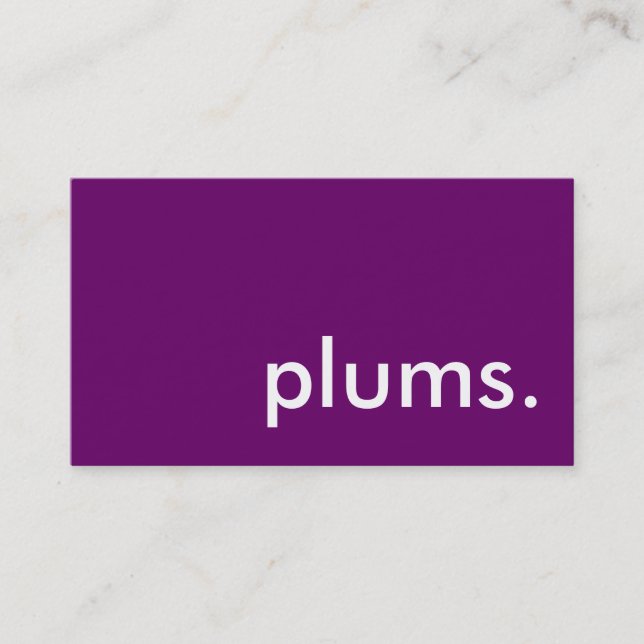 plums. business card (Front)