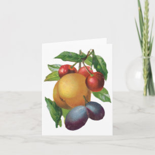 Plums, Cherries, Peach Customisable Notecard