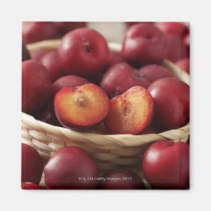 Plums in basket magnet