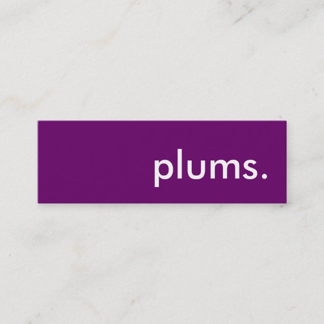 plums. mini business card (Front)
