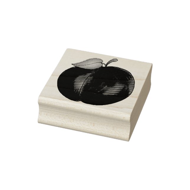 Plums Ripe Summer Purple Plum Fruit Illustration Rubber Stamp (Stamp)