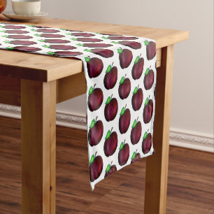 Plums Ripe Summer Purple Plum Fruit Print Short Table Runner