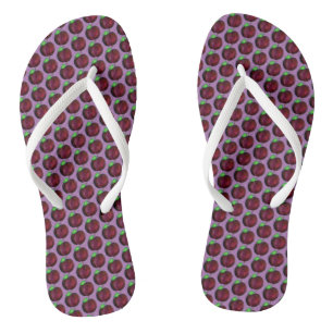 Plums Ripe Summer Purple Plum Fruit Print Thongs