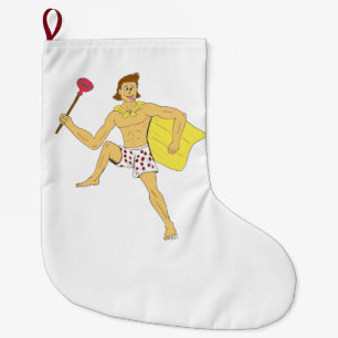 plunger and underwear guy large christmas stocking