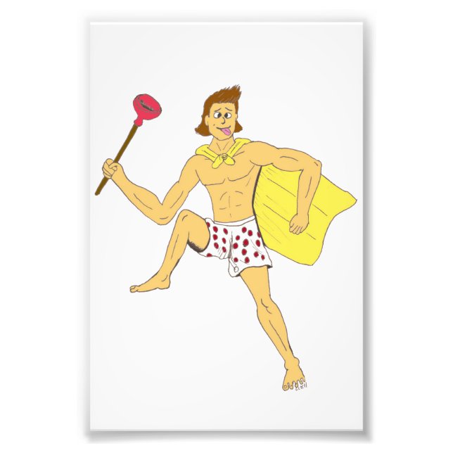 plunger and underwear guy photo print (Front)