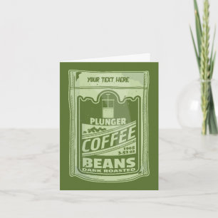 Plunger coffee pop art food packaging illustration card