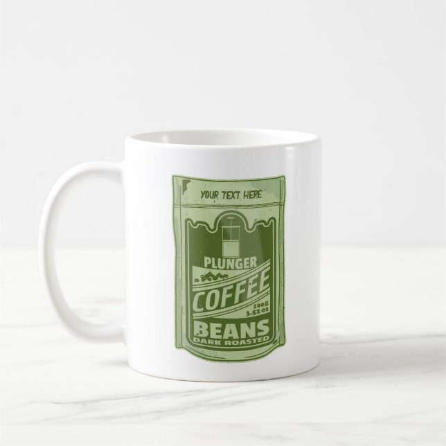 Plunger coffee pop art food packaging illustration coffee mug (Left)
