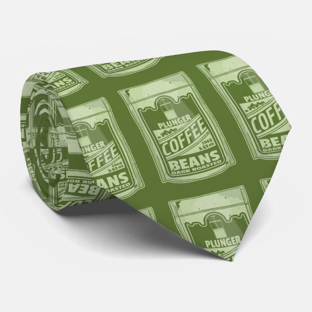 Plunger coffee pop art food packaging illustration tie (Rolled)