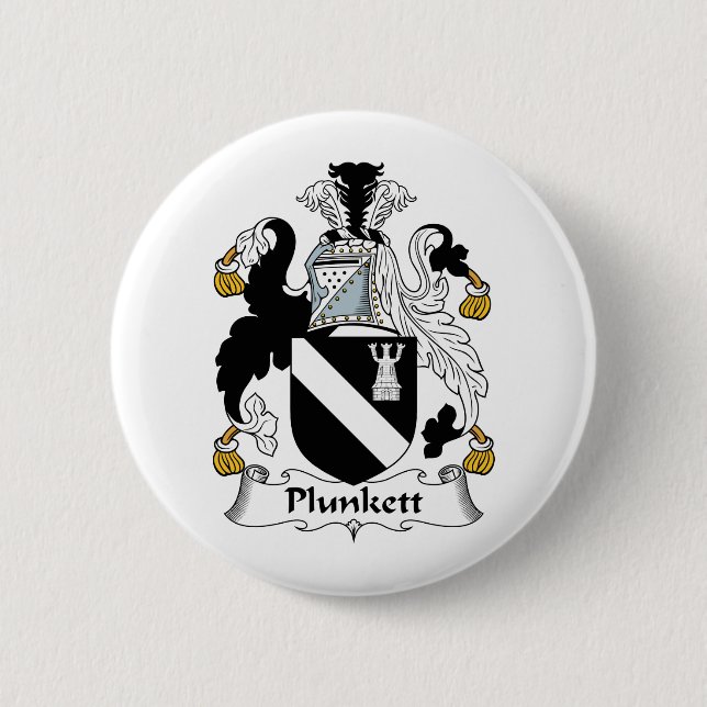 Plunkett Family Crest 6 Cm Round Badge (Front)