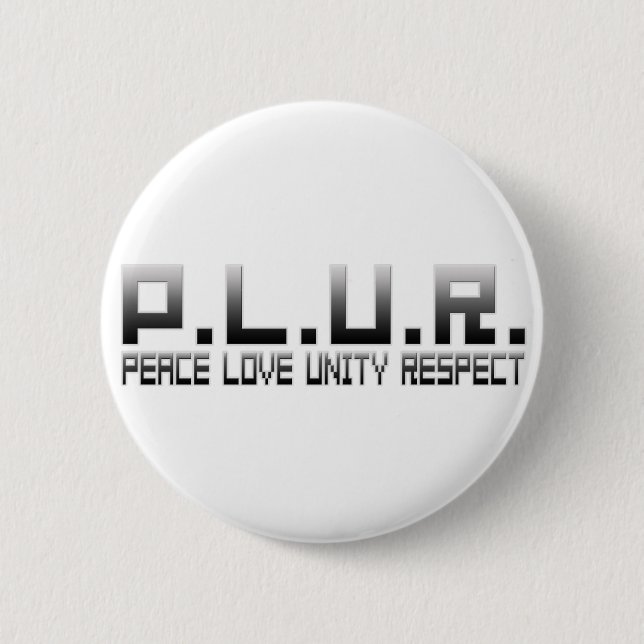 PLUR - Peace Love Unity Respect 6 Cm Round Badge (Front)