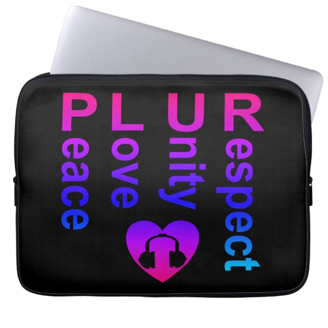 PLUR (Peace Love Unity Respect) Laptop Sleeve (Front)