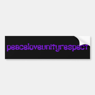 PLUR Peace Love Unity Respect Rave Purple Letters Bumper Sticker