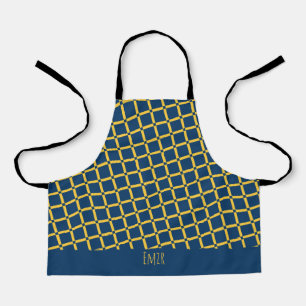 Plus Blue Yellow Minimal Pattern Apron