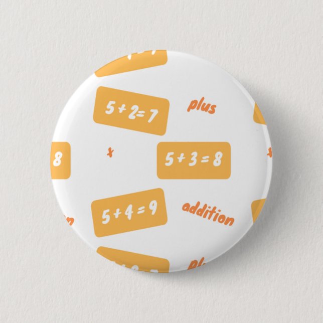Plus five learning 6 cm round badge (Front)