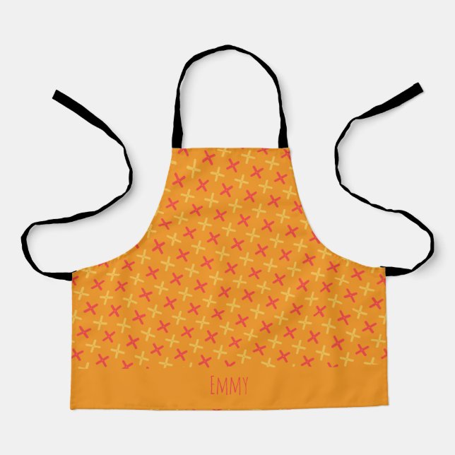 Plus Orange Pink Minimal Pattern Apron (Front)