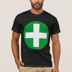 Plus Sign in white with green T-Shirt