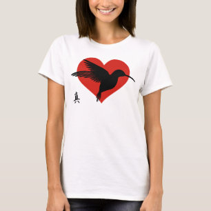 Plus-Size V-Neck T-Shirt HEART & HUMMINGBIRD