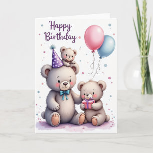 Plush Bear Birthday Art Card