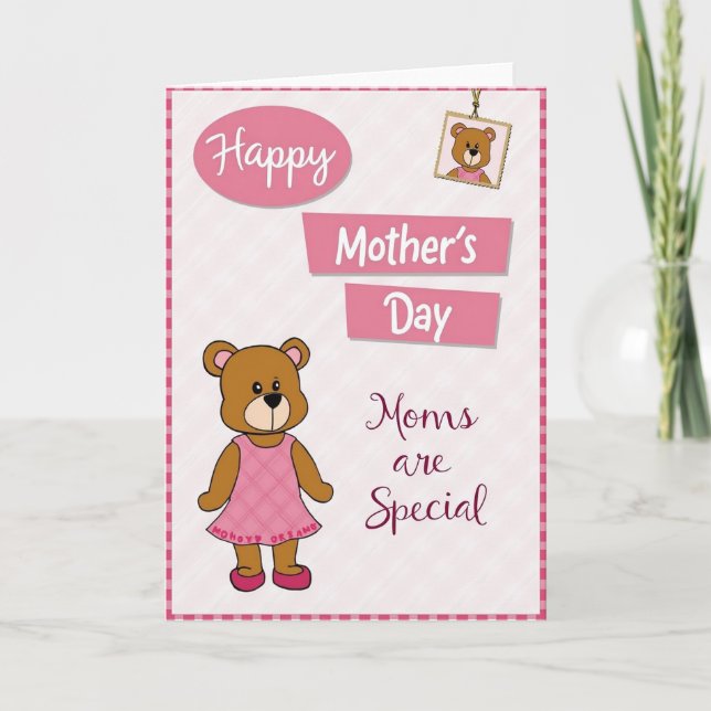 Plush Bear Mothers Day Scene Card (Front)