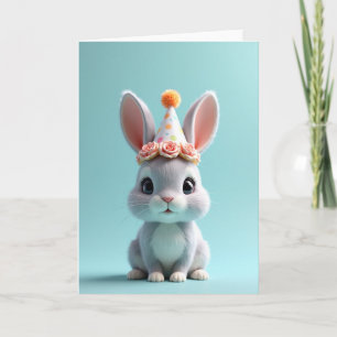 Plush Bunny Birthday Card