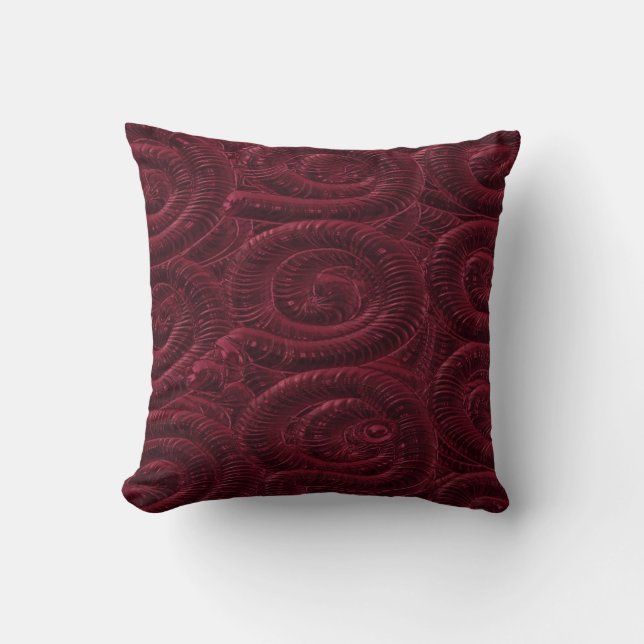 Plush Burgundy Pillow by Barbara Dean Aliaga (Front)