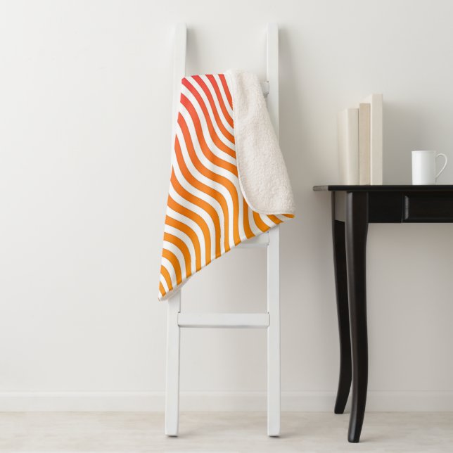 PLUSH CANDY APPLE STRIPES SHERPA BLANKET (In Situ)