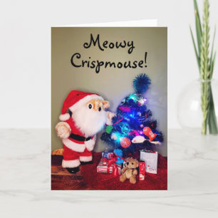 Plush Cat Christmas Card