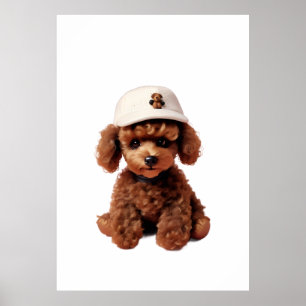 Plush Chocolate Mini Poodle Folder Poster