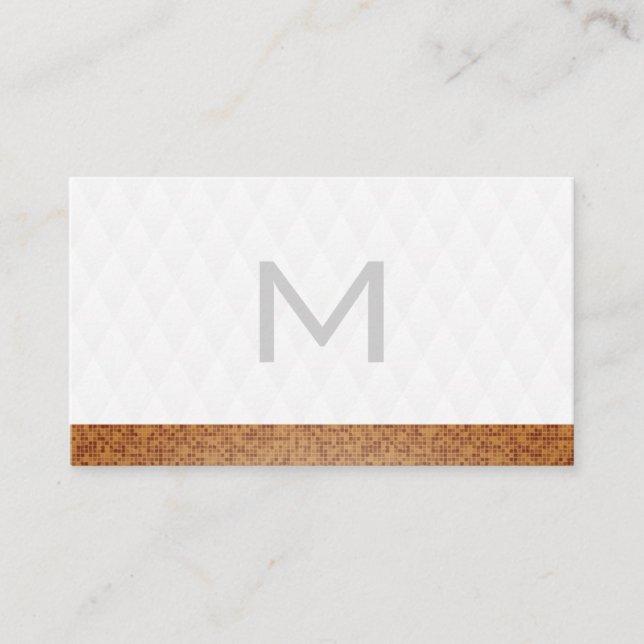 Plush Diamond Pattern with Stylish Tile Trim Business Card (Front)