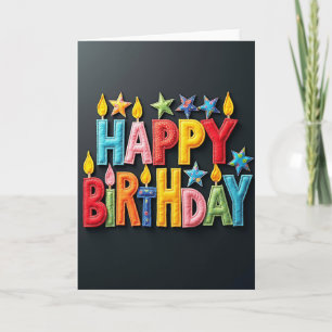 Plush Felt Letters Birthday Card