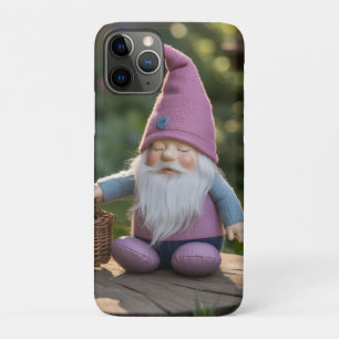 Plush Gnome Figurine with Woven Basket in Summer iPhone 11 Pro Case