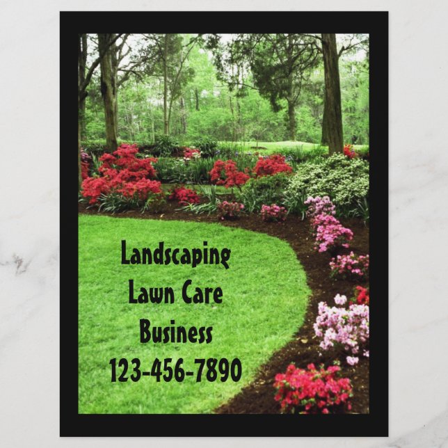 Plush Green Landscape Lawn Care Business Flyer (Front)