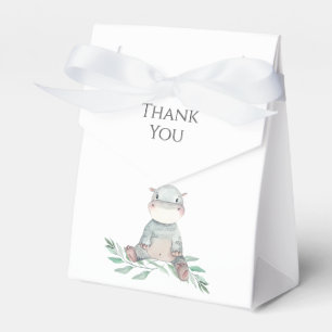 Plush Hippo Jungle Safari Thank You Favour Box