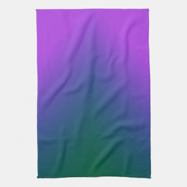 Plush Peacock Ombre Tea Towel (Vertical)