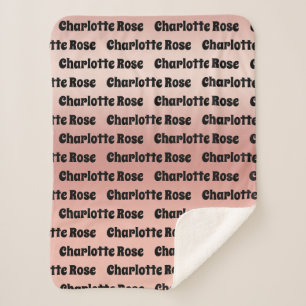 Plush Personalised Baby Name Sherpa Blanket