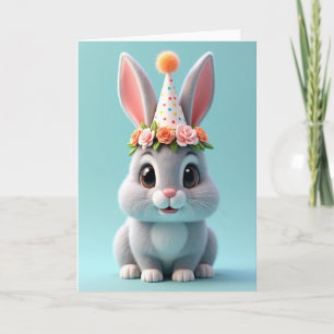 Plush Rabbit Birthday Card