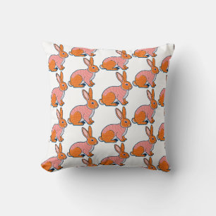 Plush Rabbit Illustration  Cushion