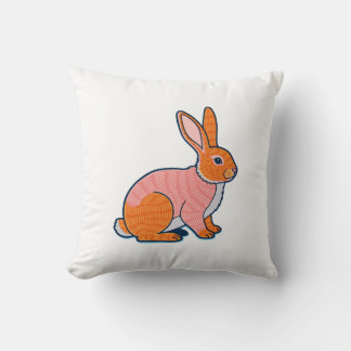 Plush Rabbit Illustration  Cushion