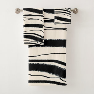 PLUSH ZEBRA PRINT BATH TOWEL SET