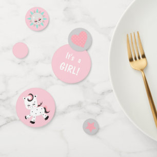 Plushie Pony Pink Girl Baby Shower Confetti