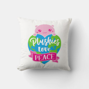Plushies Love Peace Cute Kawaii Heart Earth Cushion