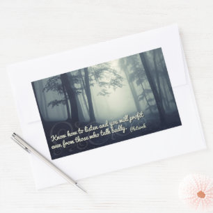 Plutarch Inspirational Quote "Listen" Rectangular Sticker