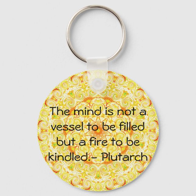 Plutarch quote education teacher learning key ring (Front)